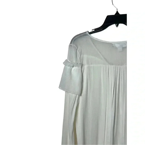 1760. BAND OF GYPSIES LOBG SLEEVE‎ RUFFLED BLOUSE SIZE XSMALL WHITE IN COLOR - Picture 10 of 11